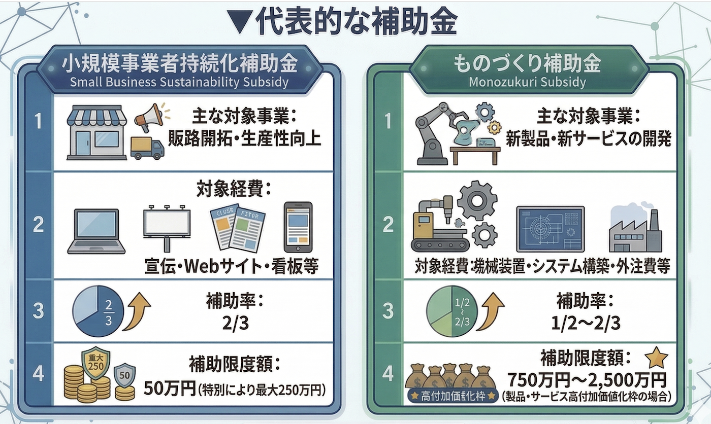 代表的な補助金