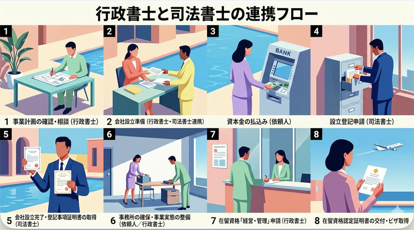渡邉先生が研修で示した連携の流れをイラストにして整理すると、次のようになります